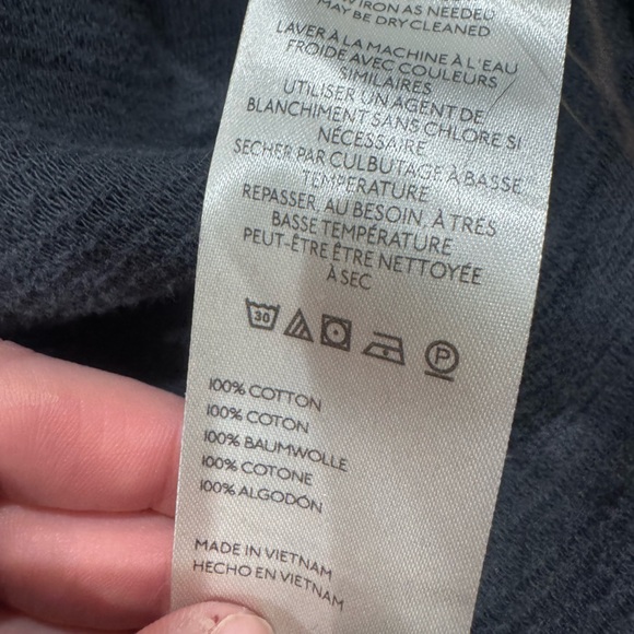 FREE PEOPLE Oversized Gray Ribbed Crewneck Sweatshirt W/ Slits | Size XS - Picture 3 of 5